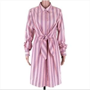 Calvin Klein Women's Pink Multi Color Long Sleeve Button Down Dress Size 10